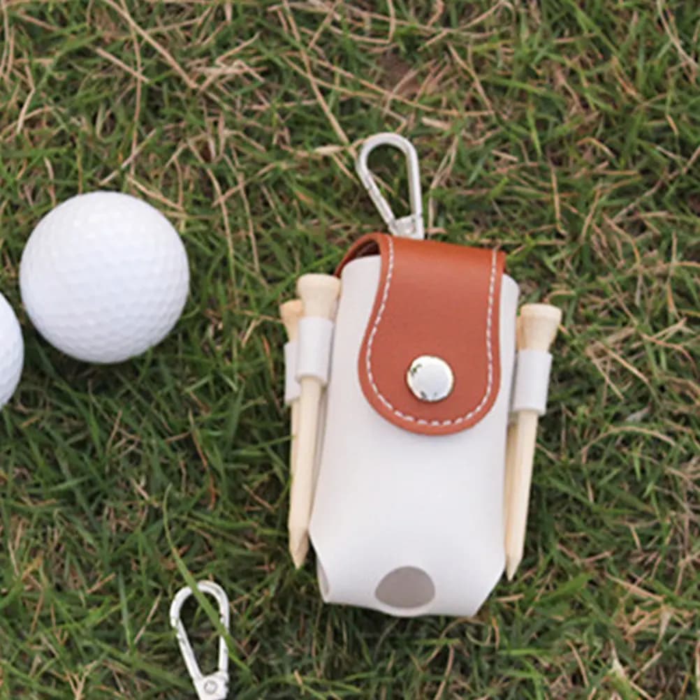 Borsa da Golf in PU Premium, Marsupio Porta Palline da Golf, Custodia Portatile Riutilizzabile per Tee da Golf, Contenitore Compatto per Sport all'Aperto