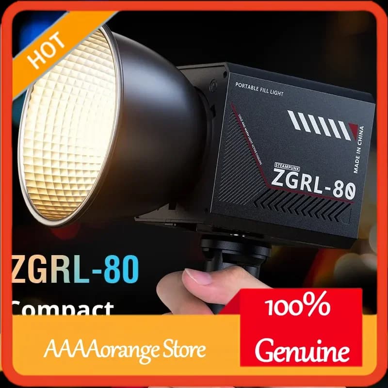 ZGRL80 80W COB LED Video Light Illuminazione continua portatile portatile per fotografia in studio Riprese all'aperto Vlogging con trasporto