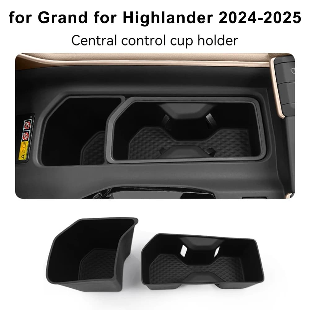 2Pcs Car Storage Box Armrest Cup Holder Replacement For Toyota For Grand For Highlander Accessories 2024-2026 Car Original Parts