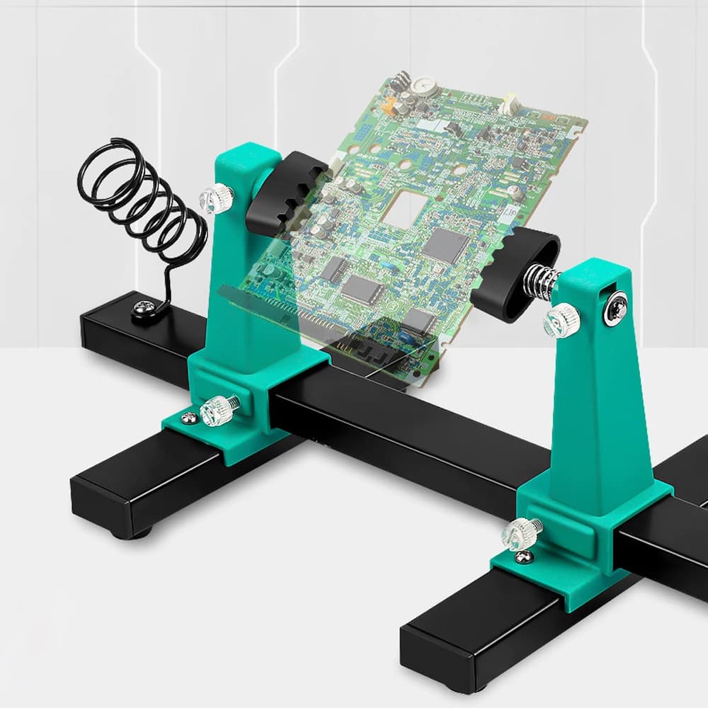 Supporto PCB regolabile 360 ° Strumenti di riparazione per rack per penne per saldatore con morsetto per supporto per saldatura per scheda madre del circuito di rotazione