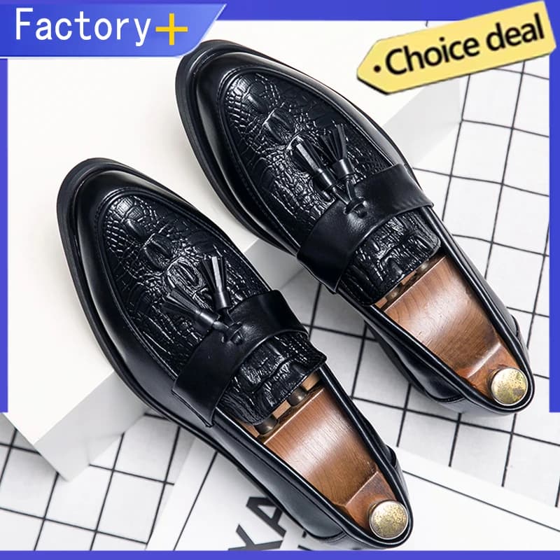 Scarpe eleganti in pelle con nappine per uomo, scarpe da uomo casual e da cerimonia, mocassini per feste, matrimoni, ufficio e occasioni sociali.