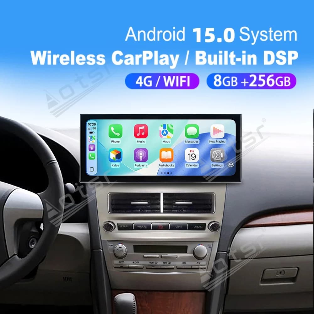 15.6 Inch Qualcomm Car Stereo For Toyota Camry 2006-2011, Octa-Core 2K IPS Wireless CarPlay Android 13 GPS Navigation DSP 4G OEM