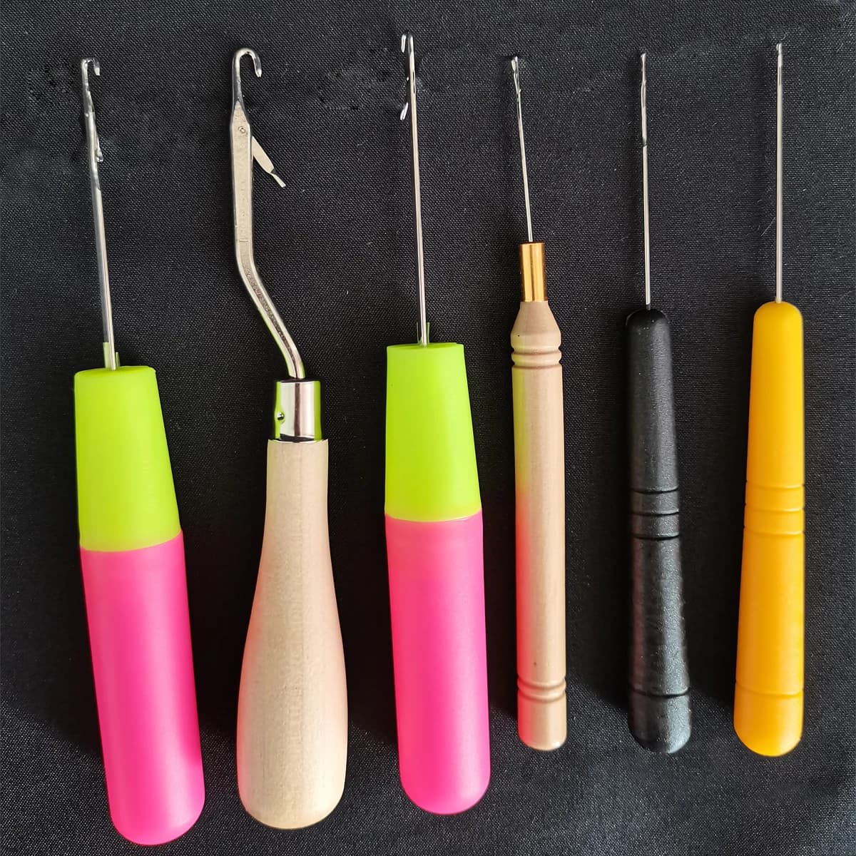 1Kit 6PCS Gancio di chiusura, Diverse dimensioni Piccoli ganci all'uncinetto Ago per l'estensione dei capelli Micro trecce Strumenti