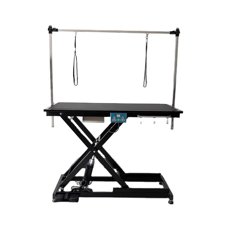 Electric Lifting Dog Grooming Table with Socket Iron & Rubber Material Eco-Friendly for Small Animals Pet Salon Use