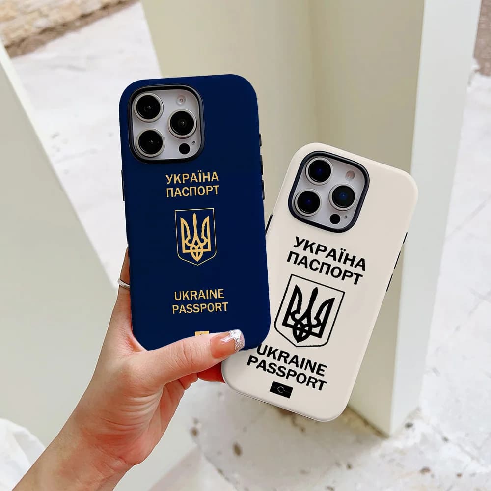 Ucraina Kharkiv Custodia per passaporto per iPhone 17 16 15 14 13 12 11 X XS XR XSMAX 7 8 Air Pro Max Plus Cover a doppio strato di lusso