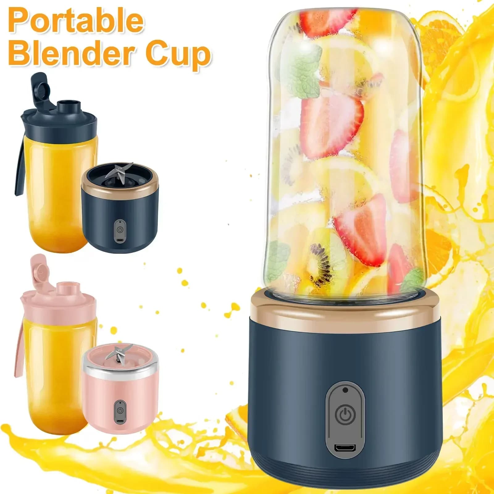Mini wireless electric juicer, multifunctional mixing juice cup, kitchen tool for automatic fruit blender rechargeable via USB