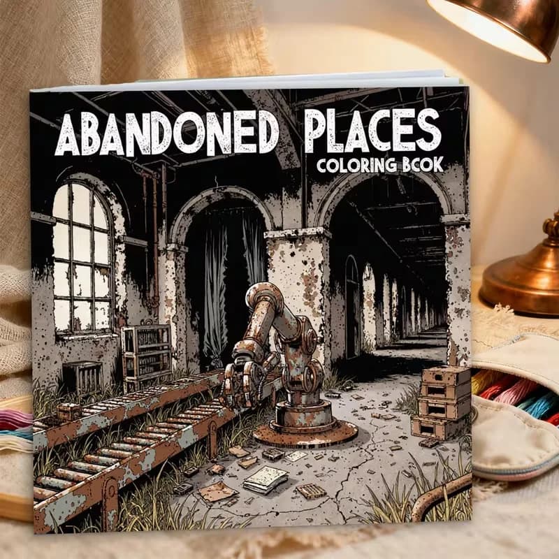 Abandoned Scene Coloring Book Graffiti Drawing Notebook Anti-Bleed Paper For Stress Relief Leisure Creation