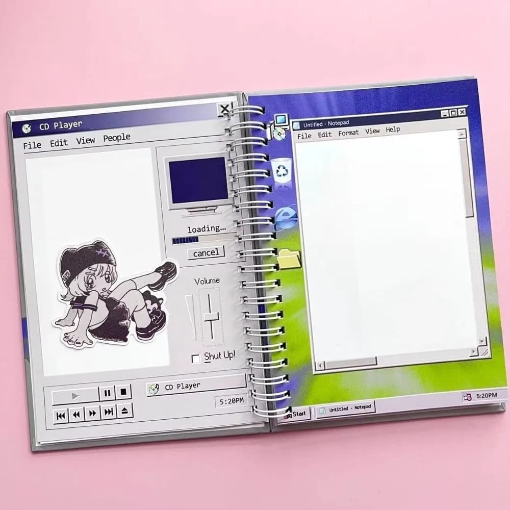 B6 Size Spiral Notebook Spiral Binding 60 Pages Desktop Layout Journal Vintage Desktop Layout Scrapbook Planner