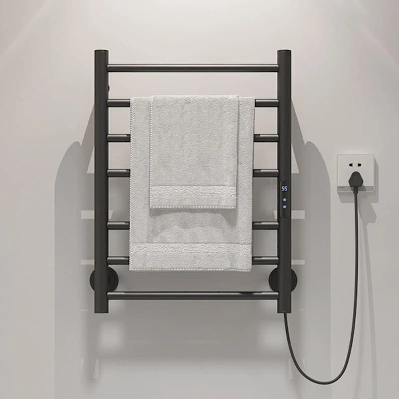 Portasciugamani elettrico Portasciugamani da bagno in acciaio inossidabile Portasciugamani con controllo intelligente del tempo Scaffale per asciugamani a temperatura costante