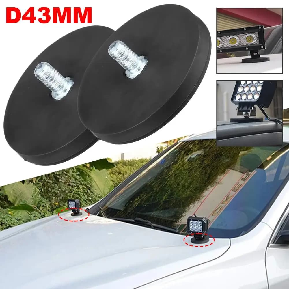 2pcs D43mm External Thread M6 Bolt Magnetic Base Installation Clip LED Magnetic Strong Bracket Strip Work Base Light Bracke A9M7