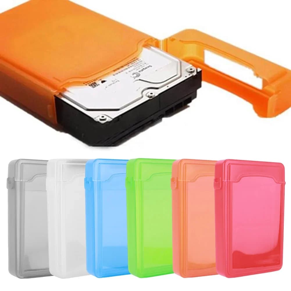 Scatola di immagazzinaggio in plastica per disco rigido IDE SATA HDD da 3,5 pollici a prova di polvere Custodia in plastica per disco rigido esterno