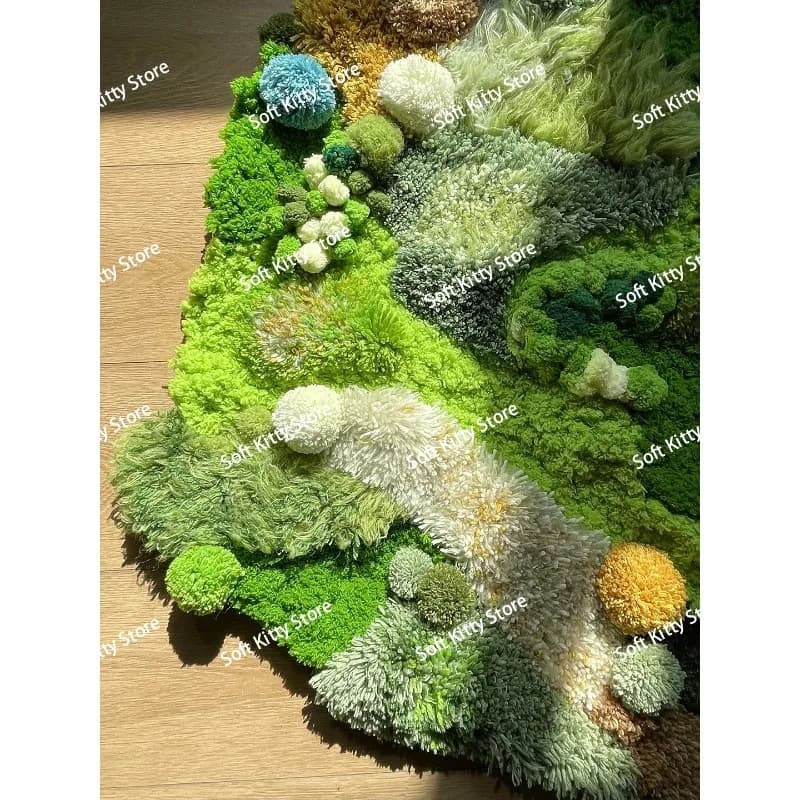 Tappeto in muschio provenzale Materiale da imballaggio all'uncinetto a mano Compleanno a sorpresa Regalo creativo fai da te Stile cinese (prodotto non finito)