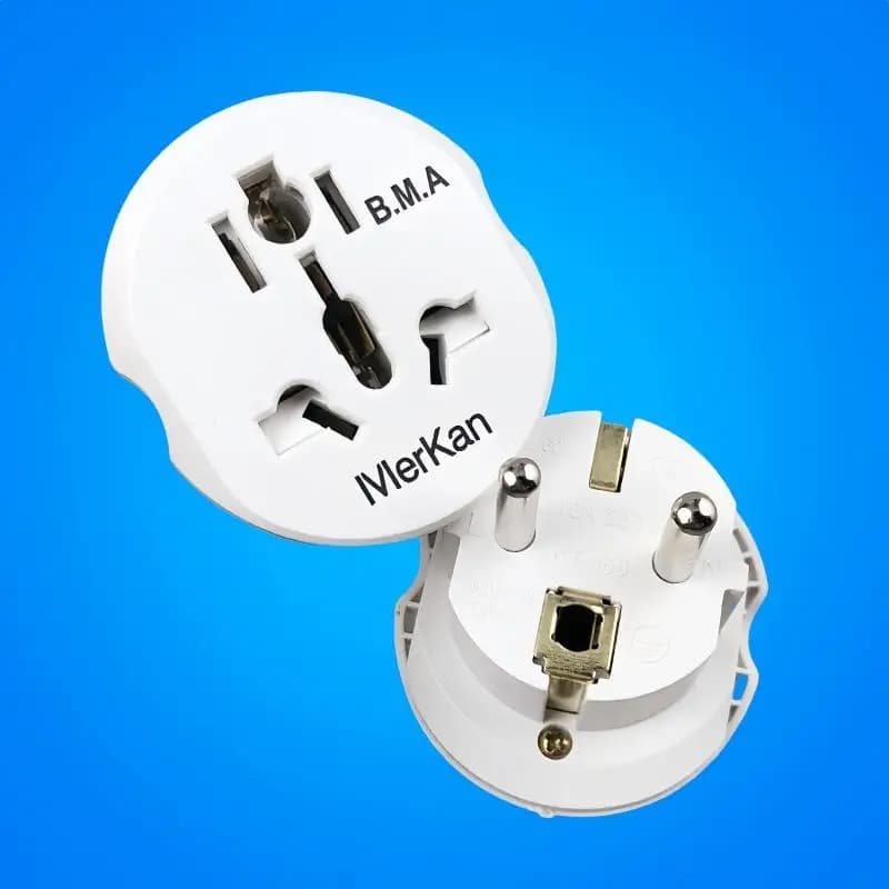 1Pc High Quality Universal AU US UK CN To EU KR Wall Socket EU Plug Adapter 16A 250V Travel Adapter Converter 2 Round Socket.