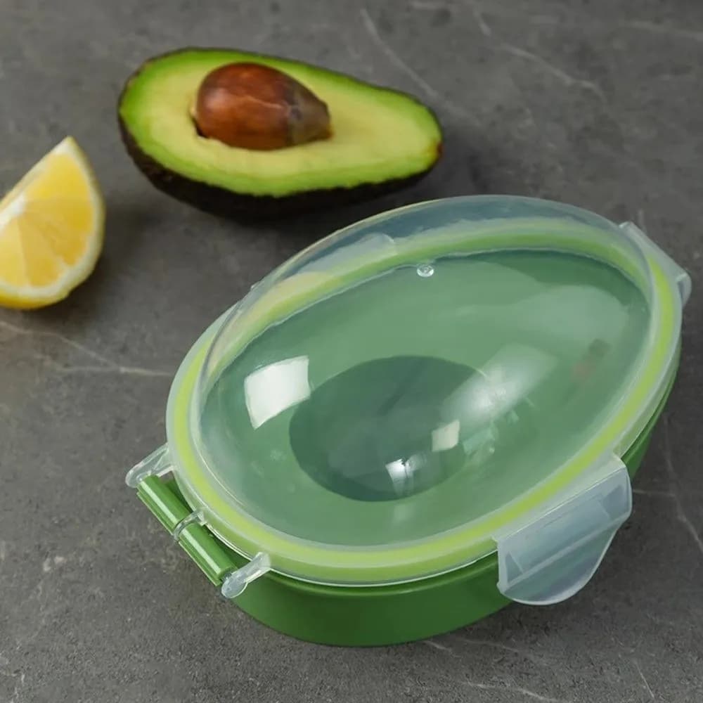 Reusable Avocado Saver Dishwasher Safe Snap-On Lid Fruit Storage Container Space Saving Fresh Keeping Food Crisper