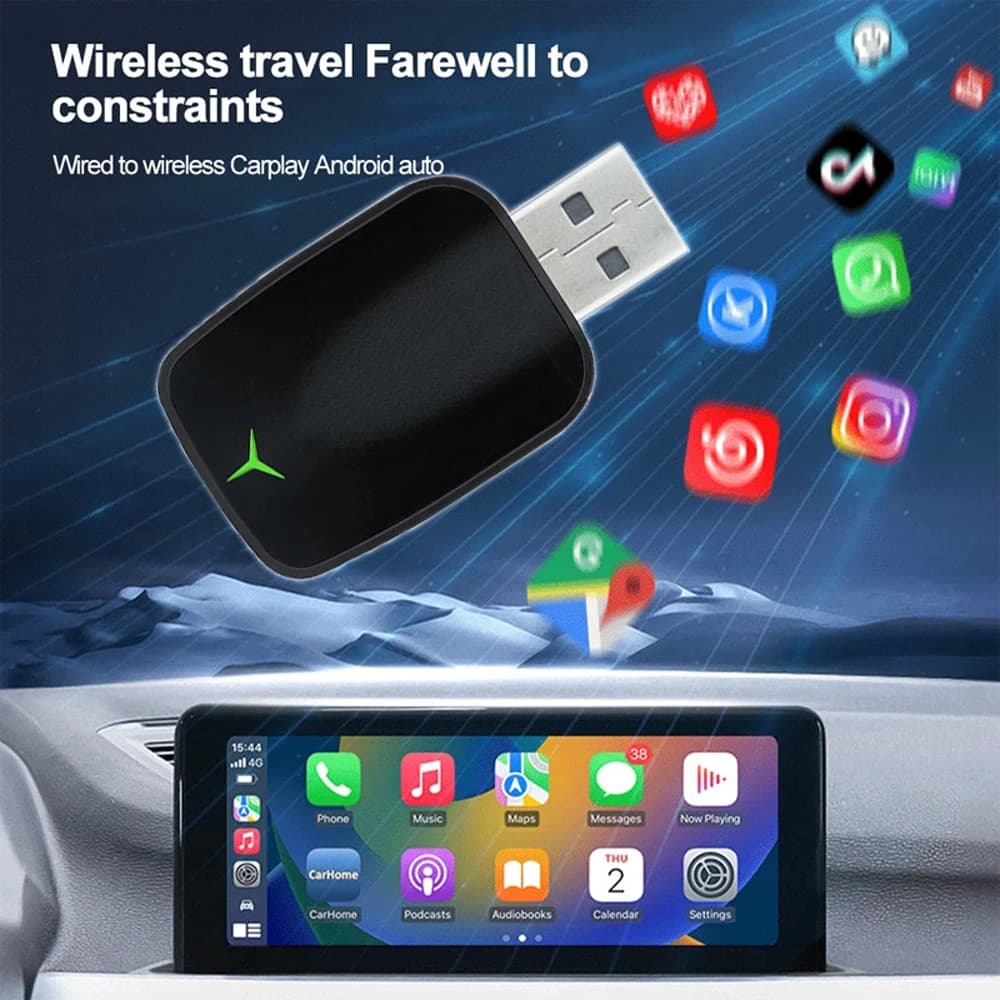Nuovo cavo a Wireless Carplay Android 2-in-1 Adattatore Gadget per auto Smart Box Magic Box Plug and Play 5Ghz Wifi Quick Connect