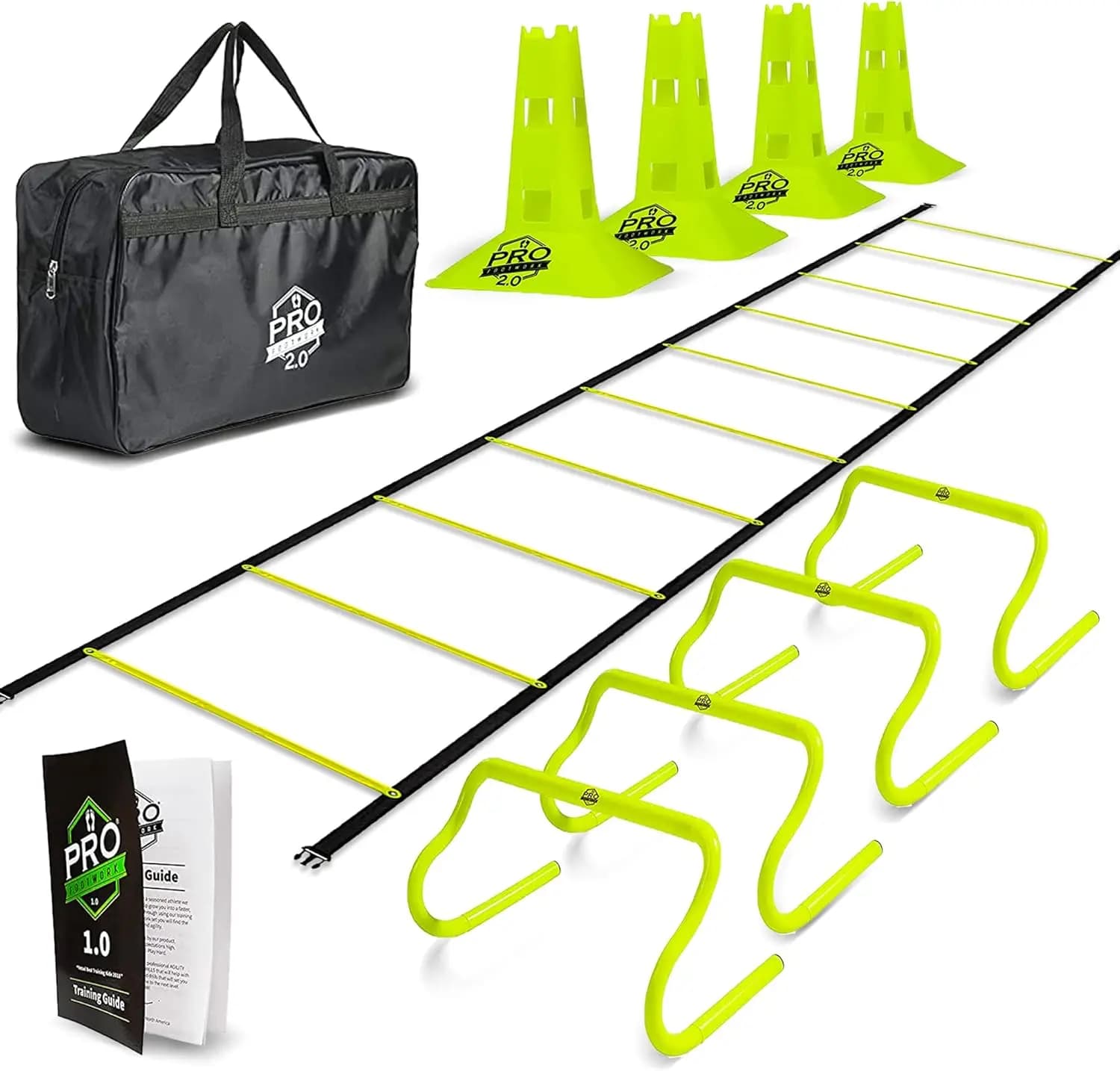 Set of Agile Training Tools with Scaletta, Obstacles, Jumping Ride and Children's Cones, for Football Speed Training