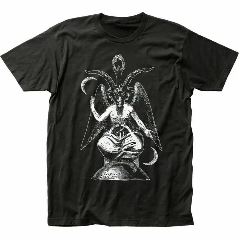 Maglietta Baphomet da uomo con licenza Cultura pop Retro Cavalieri Templari Nuovo Nero