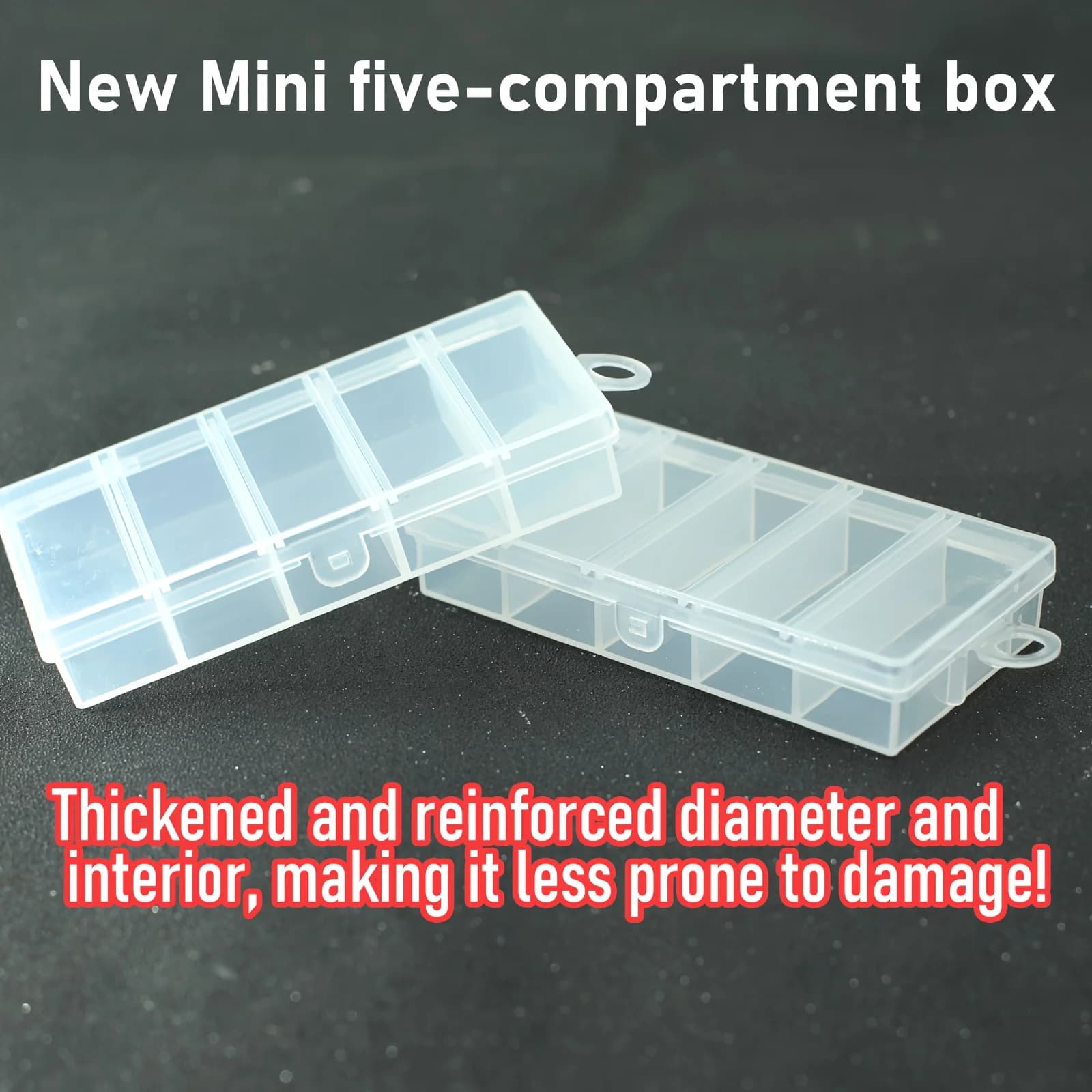 2/4/6/8PCS Transparent plastic boxes for fishing gear, five compartment holder boxes, to arrange fishing accessories