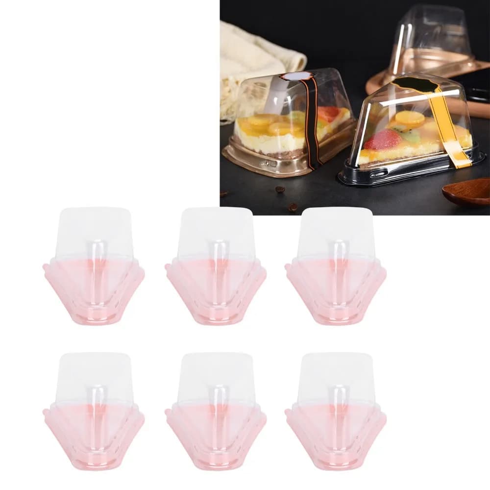 100pcs PET Triangle Cake Slice Box Food Grade Airtight Cake Slice Container Odorless Stackable Dessert Container Meal Prep