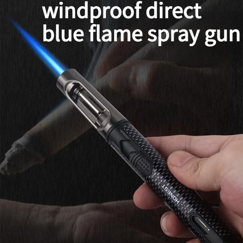 Accendino Portatile Gonfiabile Antivento con Fiamma Blu Diretta, Resistente al Calore, Vendibile all'Ingrosso, Accessorio per Sigarette