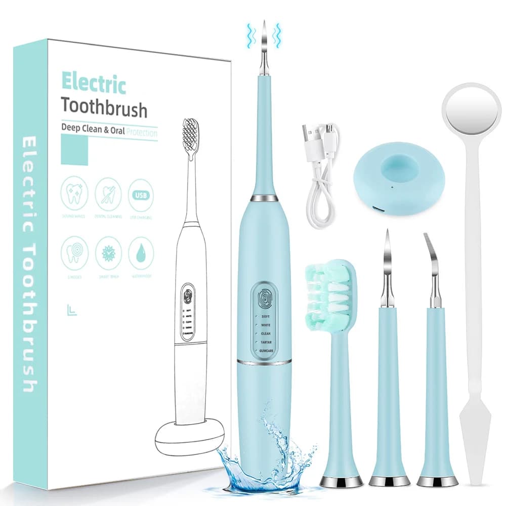 Elettrico Sonic Calcolo Dentale Scaler Denti Orali Tartaro Rimozione Placca Macchie Detergente Rimozione Sbiancamento Dei Denti Portatile IPX7