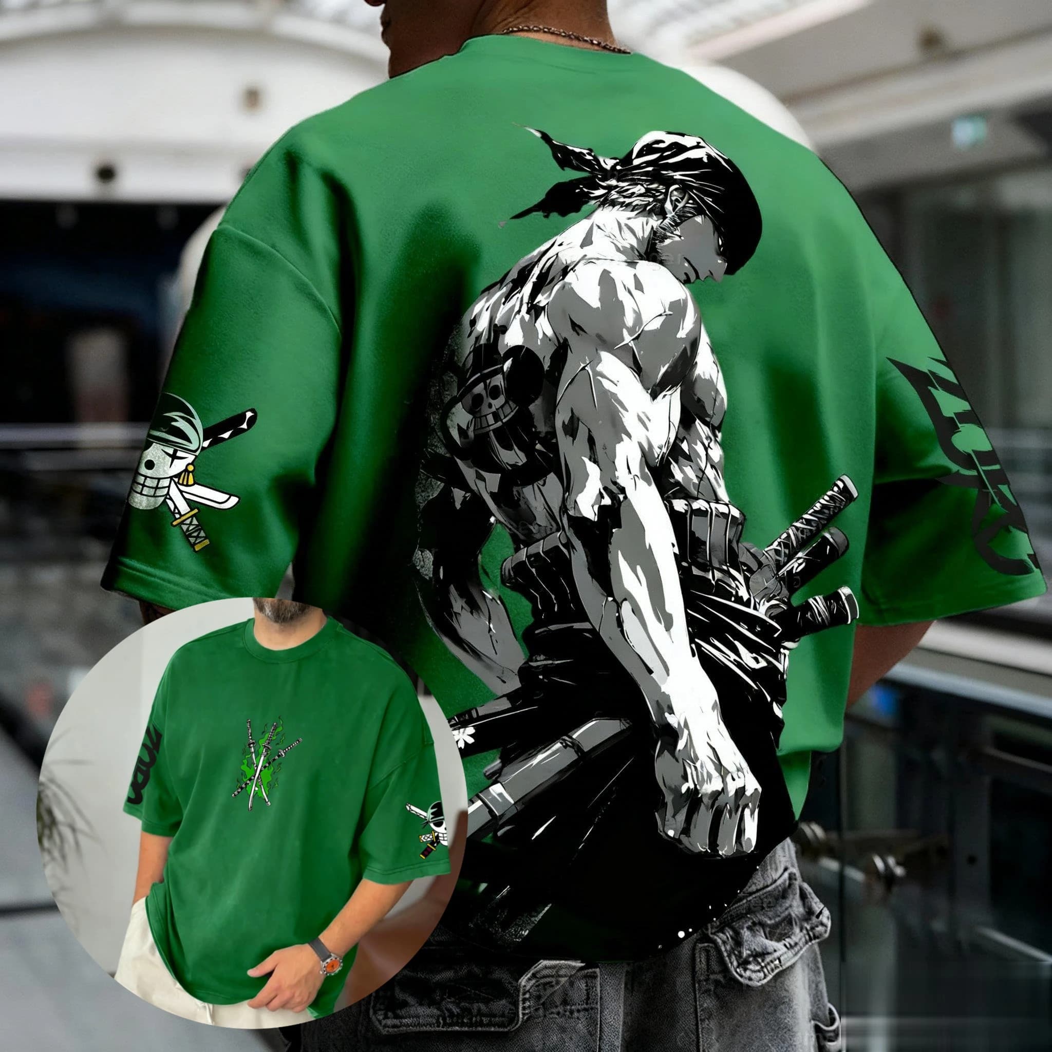 Estate Y2k Anime One Piece Zoro T-shirt grafica Uomo Donna Oversize Casual Manica corta Tees Top Streetwear Moda 2025 Unisex