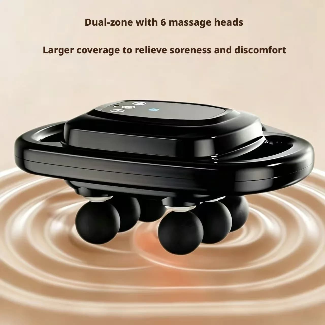 6 Massage Heads Fascia Gun Dual Zone Large Coverage Deep Tissue Massager Muscle Relaxer For Back Waist Leg Post Workout Recovery