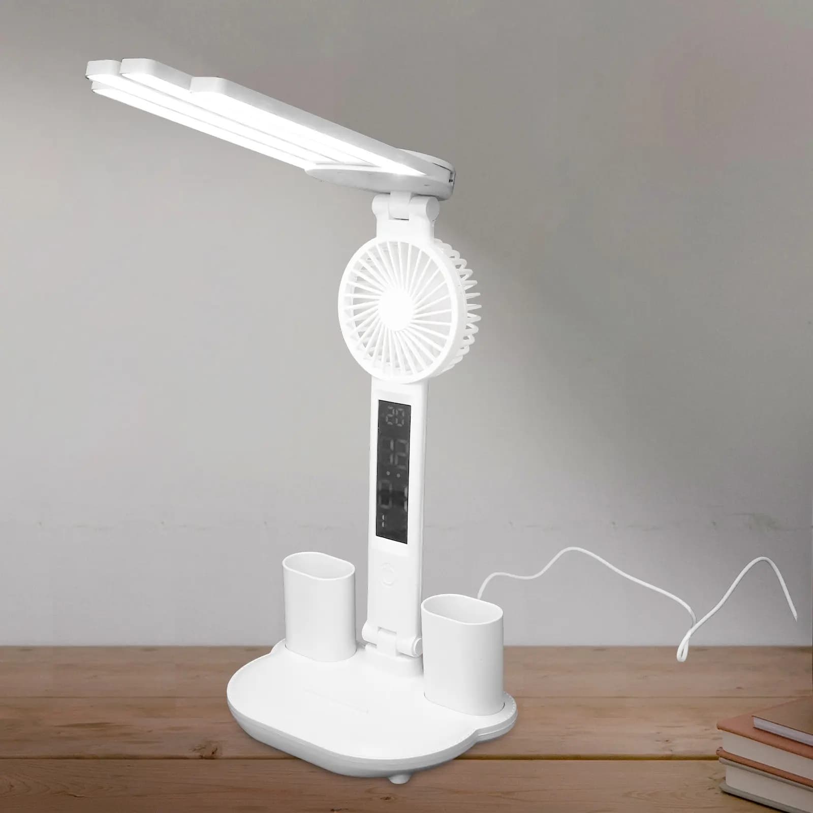 Lampada da Scrivania LED Luminosa Compatta in Plastica, Dimmerabile con Controllo Touch, Lampada da Lettura per Ufficio, Portapenne, Protezione per gli Occhi, Lampade da Scrivania Estetiche