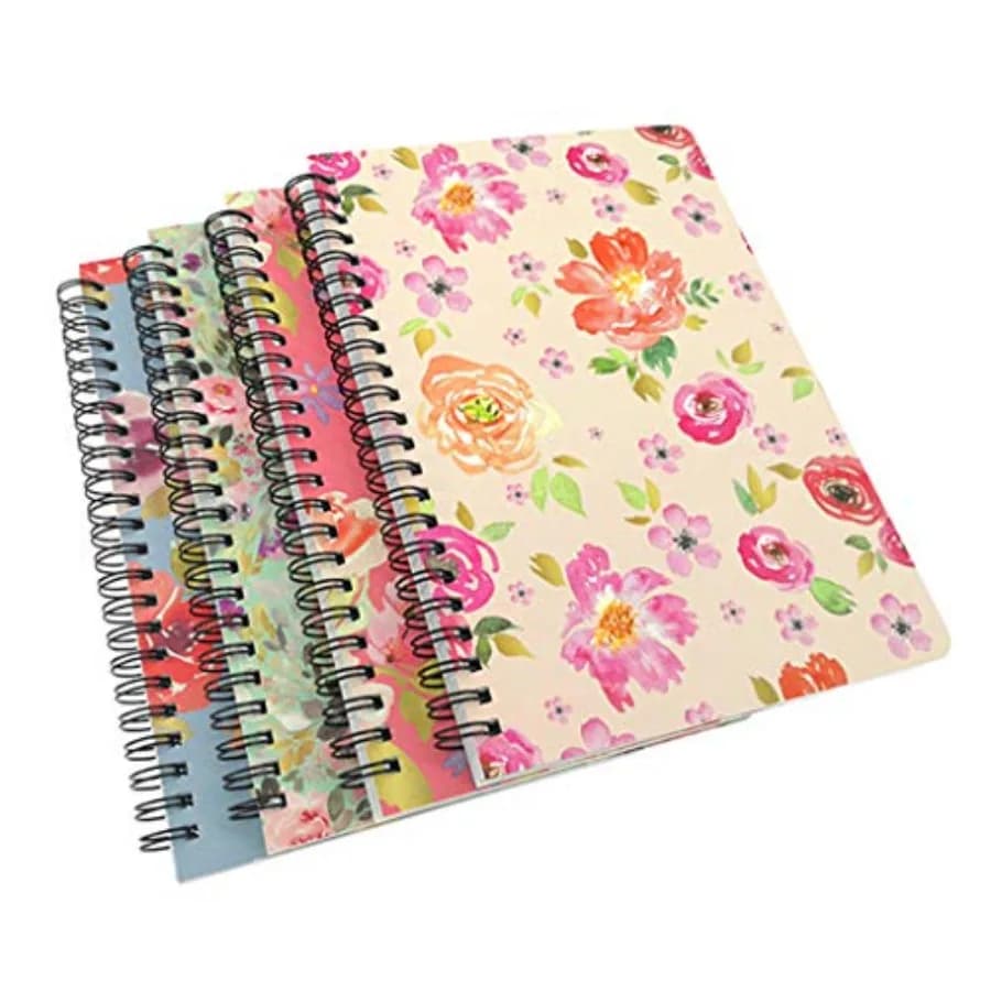4 Pack A5 Spiral Notebook Journal, Wirebound Ruled Sketch Book Notepad Diary Memo Planner, A5 Size 8.3X5.7 and 80 Sheets