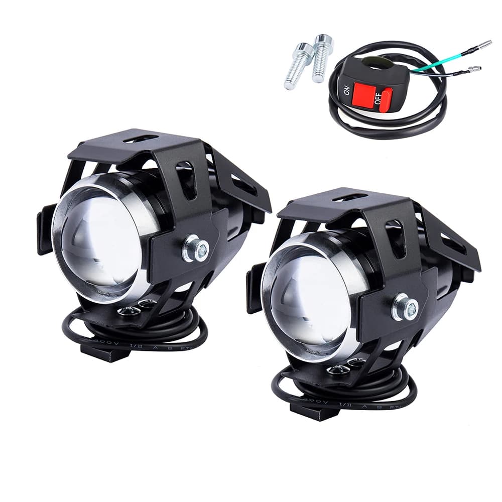 2 Pezzi Faro LED per Moto Impermeabile Super Luminoso, Fari Anteriori Regolabili Universali per Motociclette