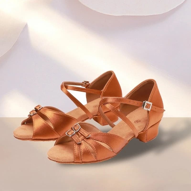 Scarpe da ballo per ragazze per donne Danza moderna di tango BLadies Allroom Scarpe latine Scarpe da performance Sandali salsa Tacco 3,5 cm