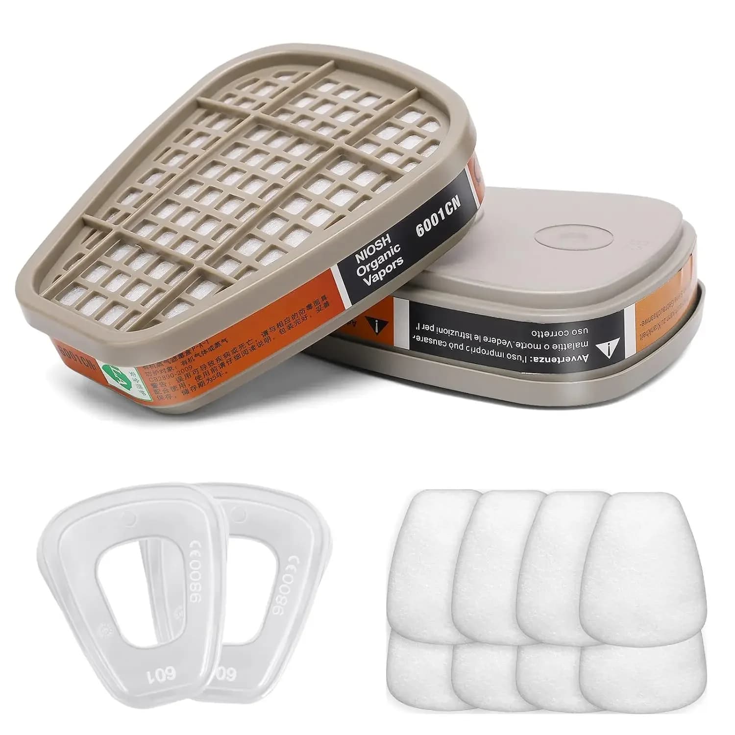 Cartucce a carbone attivo 6001 Filtro 501 5N11 Sostituisci per respiratori da 3 m Adatto per maschera antigas 6100/6200/7501/7502/6502/6800