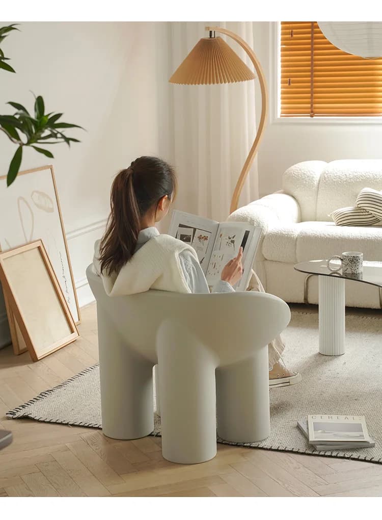 Lounge Leisure Divano in plastica PE Gamba di elefante Nordico Classico per interni ed esterni Minimalista INS Sedia da soggiorno per la casa