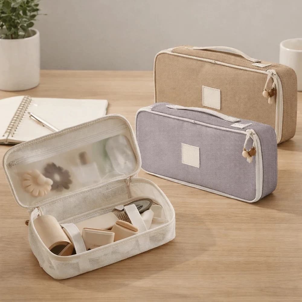 PVC Hair Dryer Storage Bag Large Capacity Waterproof Curling Iron Storage Bag Dust-proof Space Saving Cosmetics Bag
