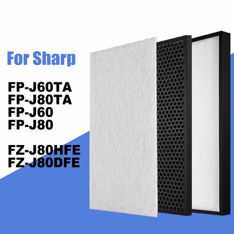 FZ-J80HFE FZ-J80DFE Filtro HEPA e filtro a carbone attivo per parti del purificatore d'aria Sharp FP-J60TA FP-J80TA FP-J60 FP-J80