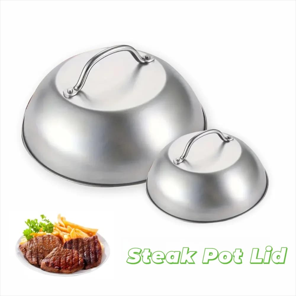 Coperchio per Forno in Acciaio Inossidabile 6/9 Pollici, Coperchio Arrotondato ad Arco per Pentola da Bistecche con Manico, Utensili per Barbecue, Coperchio per Padella