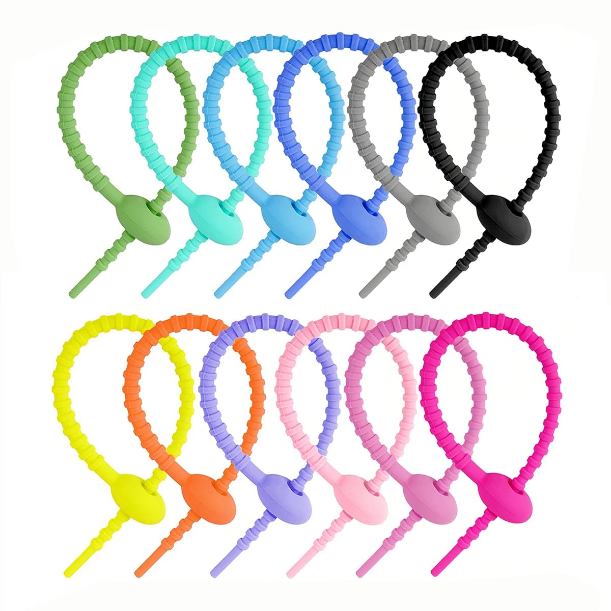 5/10PCS Fascette per borse riutilizzabili in silicone Twist Wire Fasten Cable Zip Tie per auricolare Linea dati Ciondolo Cravatta universale morbida regolabile