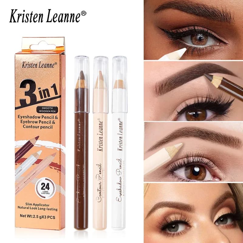 Set of pencils for concealer side shade of wood from 3 pieces - Kit for makeup waterproof concealer contour eyebrow white