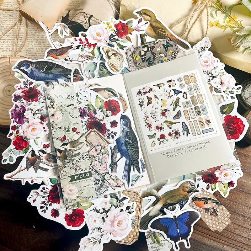 Bird Vintage Stickers Die Cuts Sticker Collection Kit For Scrapbooking Planner/Card Making/Journaling Project