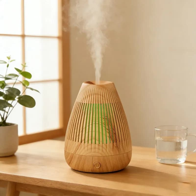 Wood Grain Aroma Humidifier Home Bedroom Quiet Large Mist Desktop Mini Diffuser