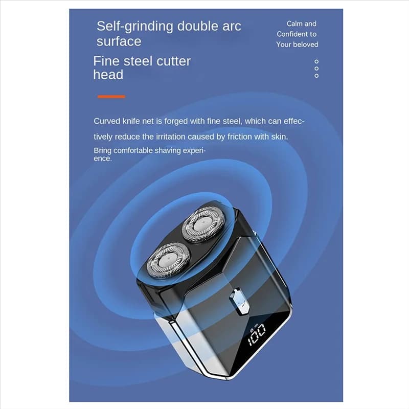 ABUD-New Mecha Rasoio Elettrico Ricaricabile Display Digitale LED Mini Rasoio Portatile Barba Trimmer Rasoio Rasoio Cordless