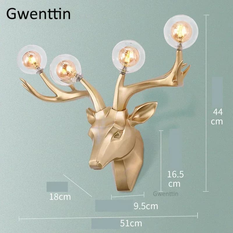 Lampade da Parete Moderne in Resina a LED a Forma di Corna di Cervo, Applique per Arredamento Casa, Soggiorno, Camera da Letto, Illuminazione Specchio, Luminaria