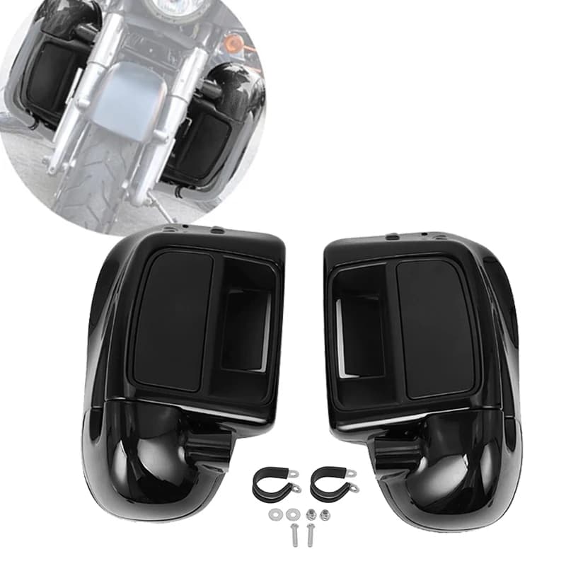 Parti del motociclo nere della vano portaoggetti della carenatura della gamba ventilata inferiore per Harley Touring Street Glide Road King Electra Ultra 2014-2023