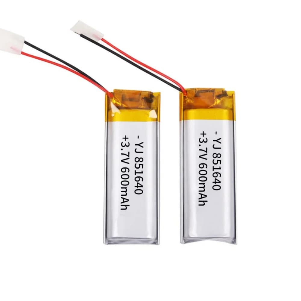 Batteria ricaricabile LiPo ai polimeri di litio da 3,7 V 600 mAh 851640 Per auricolare Bluetooth, strumento di bellezza, selfie stick, spray, ecc.