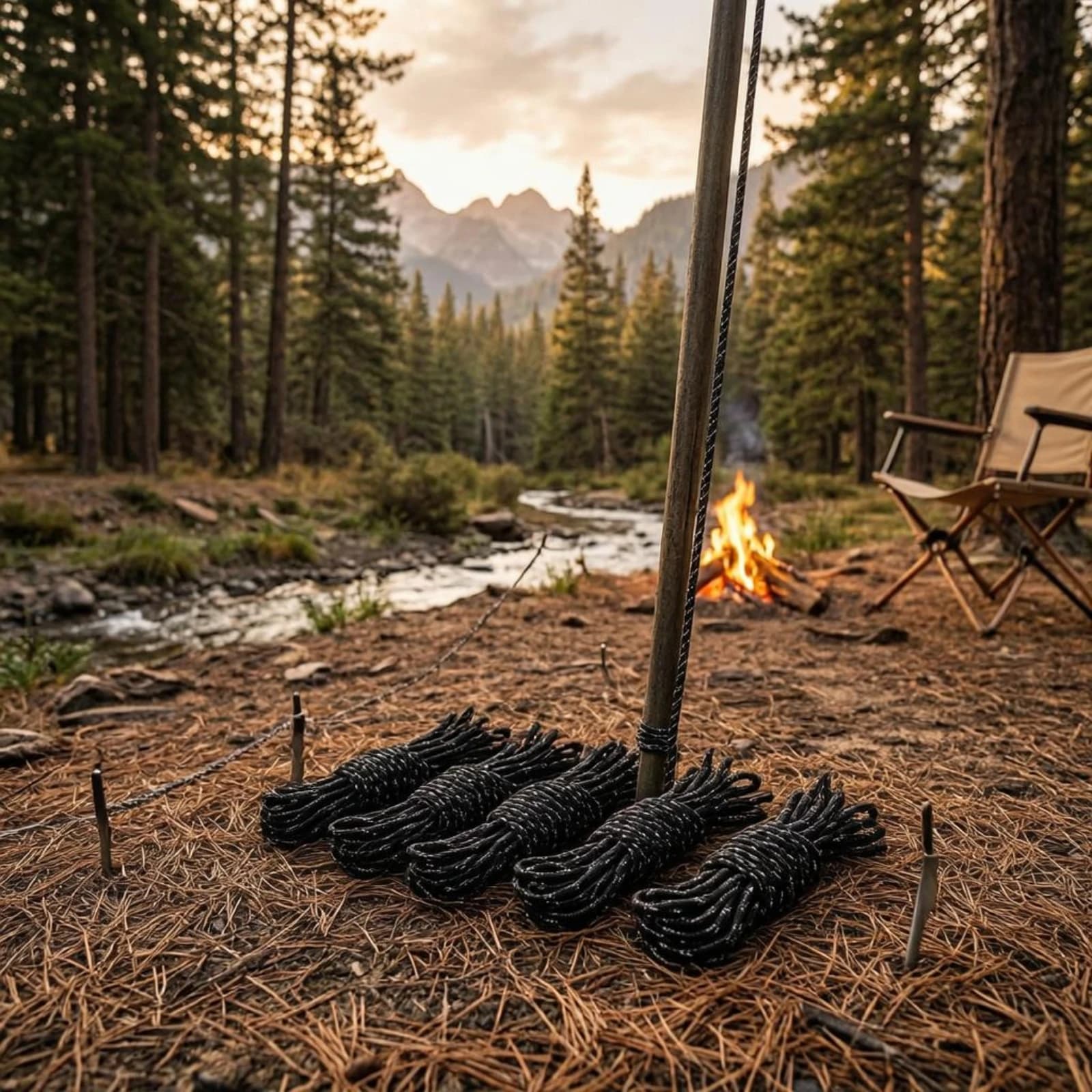 8 Pieces Canopy Guy Ropes Heavy Duty Tent Guy Ropes Tie-down Rope Weather-Resistant
