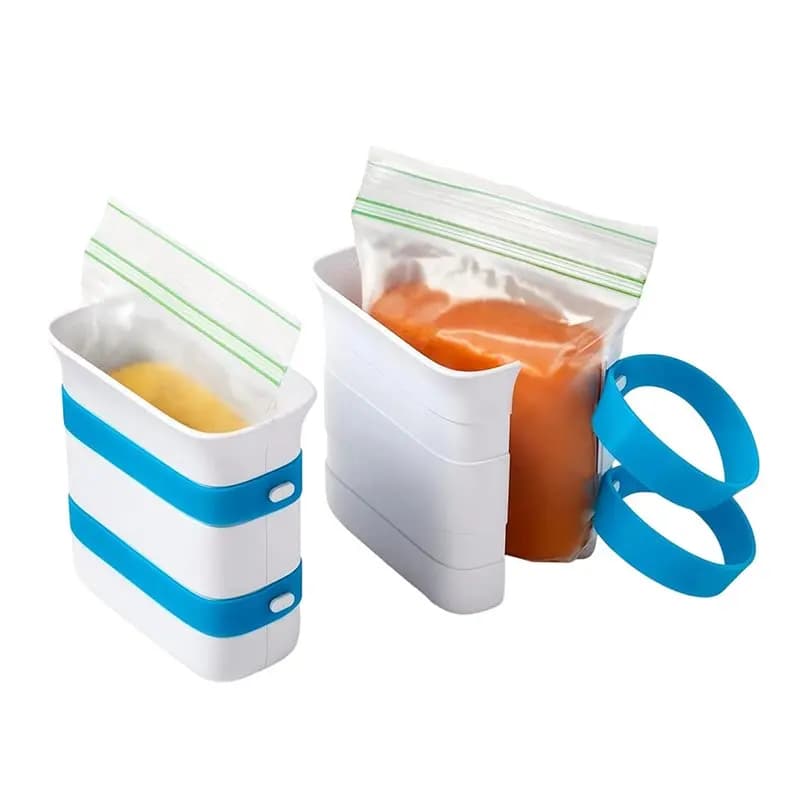 WCS-Freezer Food Block Maker(2 Cup), 2-Pack, Meal Prep Bag Container For Storing Leftovers And Soup