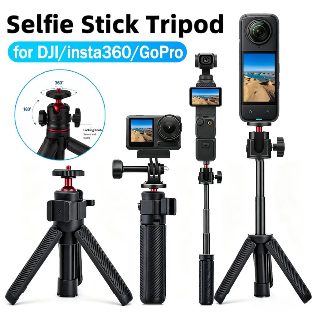 Selfie Stick Tripod for DJI Osmo Pocket 4 3 Action 6 5 4 Insta360 X6 X5 X4 X3 Ace Pro 2 for GoPro Selfie Stick with Tripod Stand