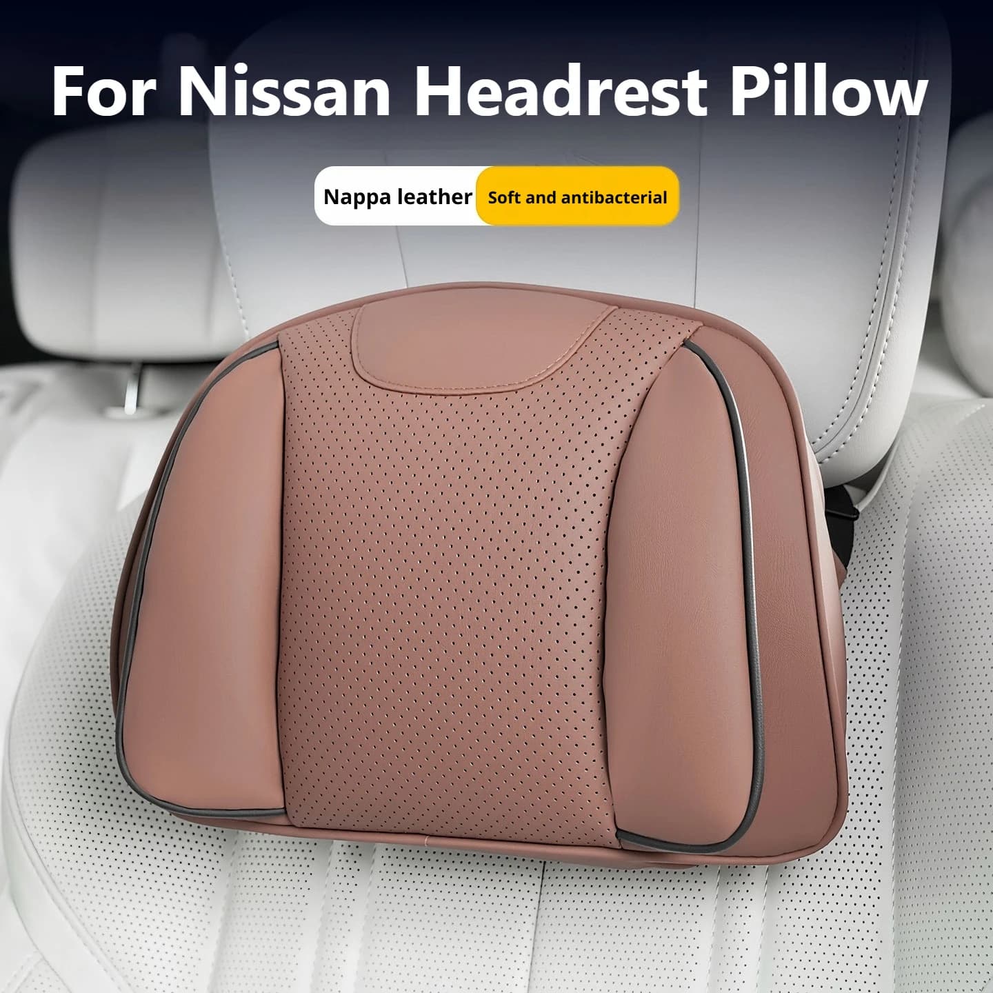 For Nissan Car Headrest Pillow Lumbar Pillow Luxury Breathable Fit Sylphy X-Trail Qashqai Teana Kicks Murano Armada Altima Rogue