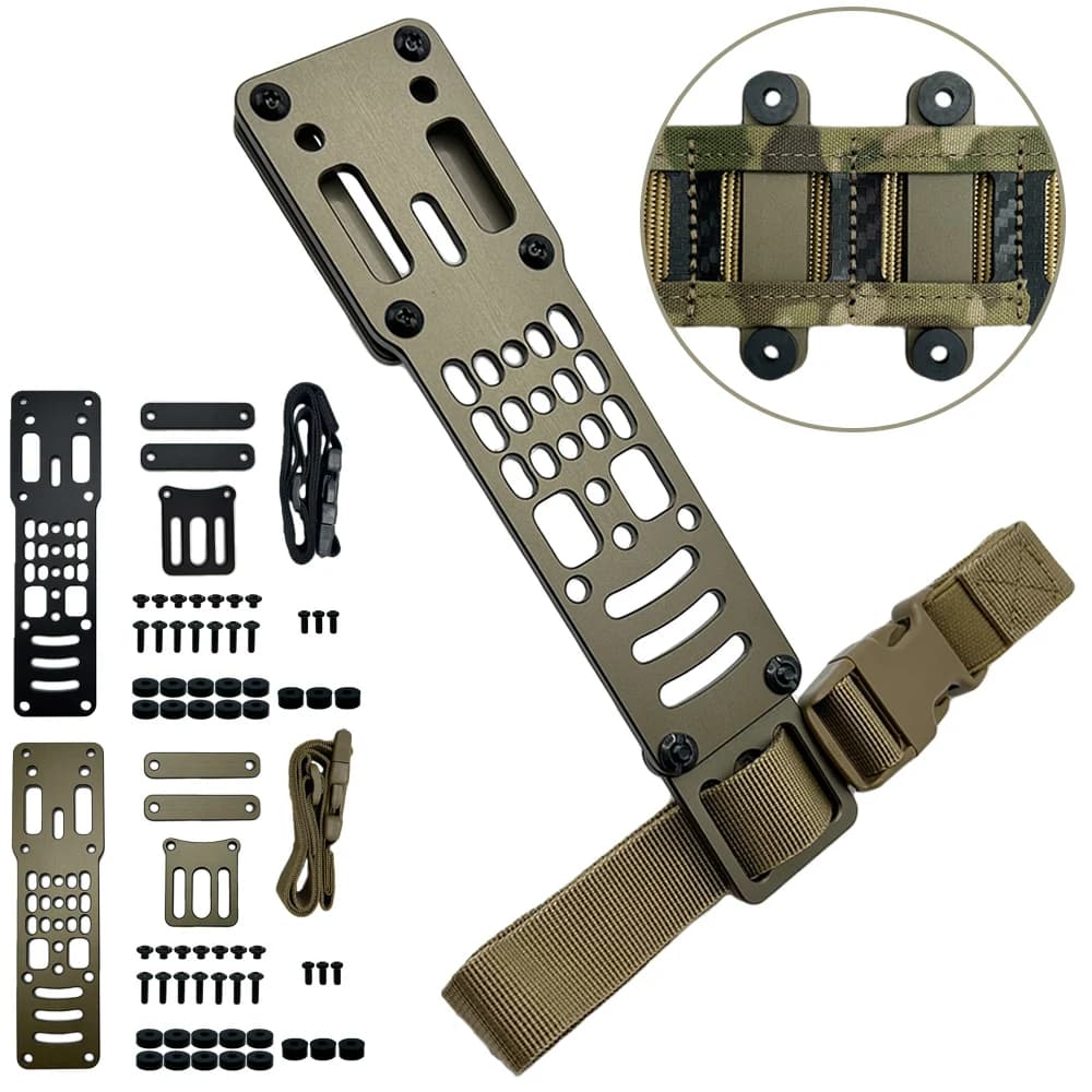 Adattatore per fondina per pistola regolabile modulare in metallo con piattaforma tattica per trasporto con gamba a caduta compatibile con accessori per adattatori QLS Airsoft