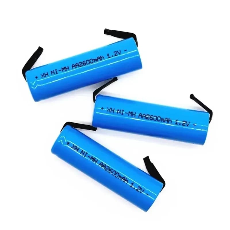 Batteria ricaricabile AA originale 1.2V 2600mAh NiMH con pin di saldatura per rasoi elettrici fai-da-te, spazzolini e giocattoli